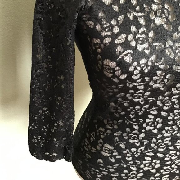 bebe Mock Neck Lace Bodysuit - Picture 5 of 5